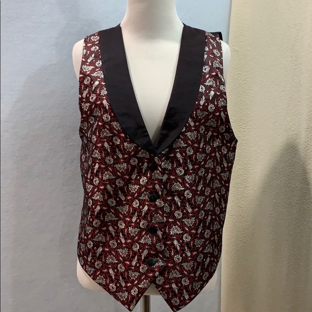 Diamond L western vest-red , black, silver